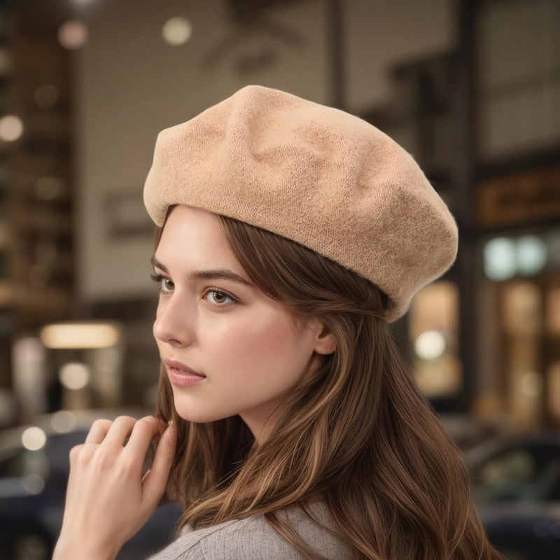 AURORAAEGIS French Beret Hats for Women - Classic Wool Beret Hats Soft Knit Winter Cloche for Daily Outfits - Image 5
